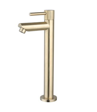 SANI-SUPPLY Fonteinkraan Ribbed Geborsteld Goud Opbouw 26cm