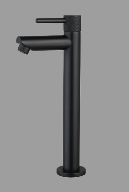 Fonteinkraan Ribbed Mat Zwart 26cm