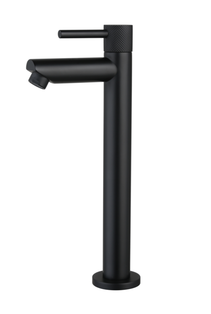 Fonteinkraan Ribbed Mat Zwart 26cm
