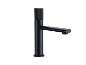 Wastafelkraan Ribbed Lux Mat Zwart Laag