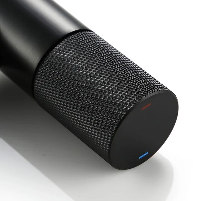 Wastafelkraan Ribbed Lux Mat Zwart Laag Wastafelkraan Ribbed Lux Mat Zwart Laag