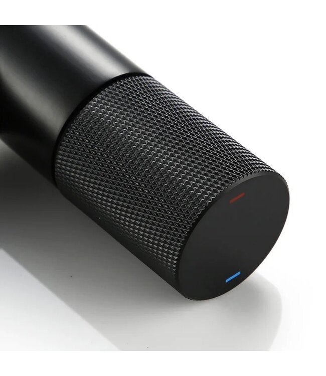 Wastafelkraan Ribbed Lux Mat Zwart Laag