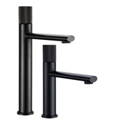 Wastafelkraan Ribbed Lux Mat Zwart Laag Wastafelkraan Ribbed Lux Mat Zwart Laag