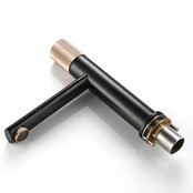 Wastafelkraan Ribbed Lux Mat Zwart - Koper Laag