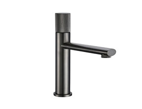 Wastafelkraan Ribbed Lux Gun Metal Laag