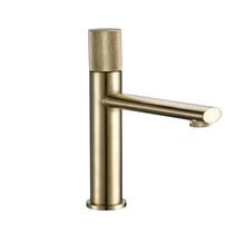 Wastafelkraan Ribbed Lux Geborsteld Goud Laag