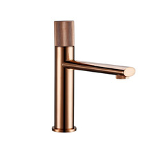 Wastafelkraan Ribbed Lux Koper Rose Glans Laag