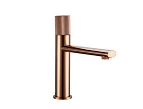 Wastafelkraan Ribbed Lux Koper Rose Glans Laag