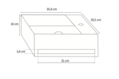 Aloni Fonteinset Bella Chroom Rechts Fontein met handdoekhouder Solid surface en Chroom Kraan Aloni Fonteinset Bella Chroom Rechts Fontein met handdoekhouder Solid surface en Chroom Kraan