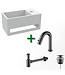 Aloni Fonteinset Mila Gun Metal Rechts Fontein met handdoekhouder Solid surface