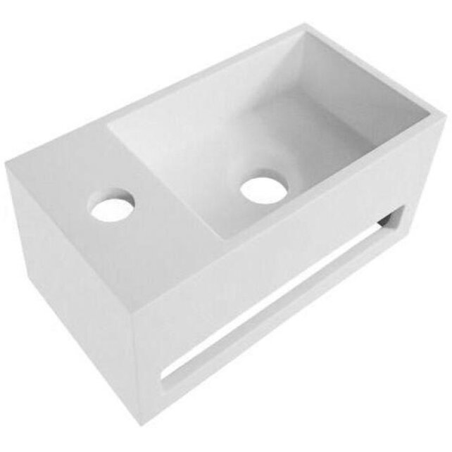 Aloni Fonteinset Mila Geborsteld Koper Links Fontein met handdoekhouder Solid surface