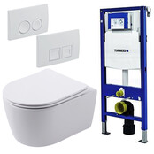 Geberit UP100 Toiletsets Pro Pack Randloos Toilet met Softclose toiletbril en Drukplaat Wit Geberit UP100 Toiletsets Pro Pack Randloos Toilet met Softclose toiletbril en Drukplaat Wit