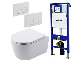 Geberit UP100 Toiletsets Pro Pack Randloos Toilet met Softclose toiletbril en Drukplaat Wit