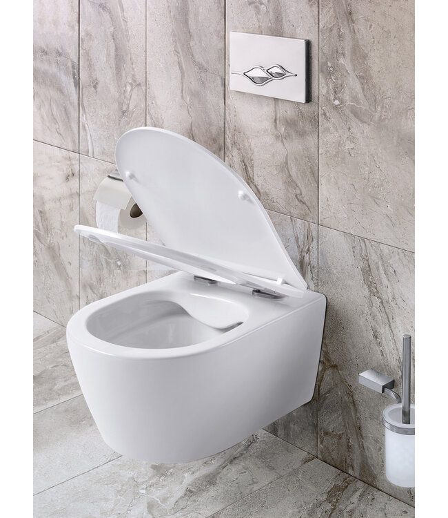 Geberit UP320 Toiletsets Pro Pack Randloos Toilet met Softclose toiletbril en Drukplaat Wit