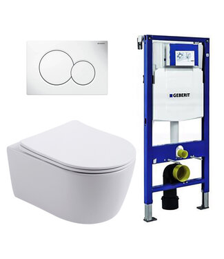 GEBERIT Geberit UP320 Toiletsets Pro Pack Randloos Toilet met Softclose toiletbril en Drukplaat Wit