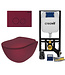 Creavit Toiletsets Freedom Rood Randloos Toilet met Softclose toiletbril en Drukplaat