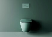Creavit Toiletsets Freedom Groen Randloos Toilet met Softclose toiletbril en Drukplaat Creavit Toiletsets Freedom Groen Randloos Toilet met Softclose toiletbril en Drukplaat