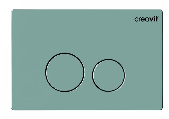 Creavit Toiletsets Freedom Groen Randloos Toilet met Softclose toiletbril en Drukplaat Creavit Toiletsets Freedom Groen Randloos Toilet met Softclose toiletbril en Drukplaat