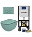 CREAVIT Creavit Toiletsets Freedom Groen Randloos Toilet met Softclose toiletbril en Drukplaat