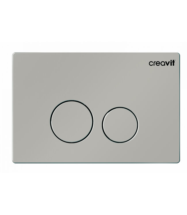 Creavit Toiletsets Freedom Mat Grijs Randloos Toilet met Softclose toiletbril en Drukplaat