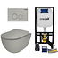 CREAVIT Creavit Toiletsets Freedom Mat Grijs Randloos Toilet met Softclose toiletbril en Drukplaat