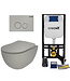 Creavit Toiletsets Freedom Mat Grijs Randloos Toilet met Softclose toiletbril en Drukplaat