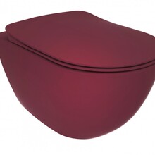 Hangtoilet Freedom Berry Mat Rood Randloos excl. Toiletbril