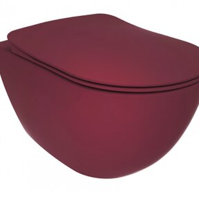 Hangtoilet Freedom Berry Mat Rood Randloos excl. Toiletbril