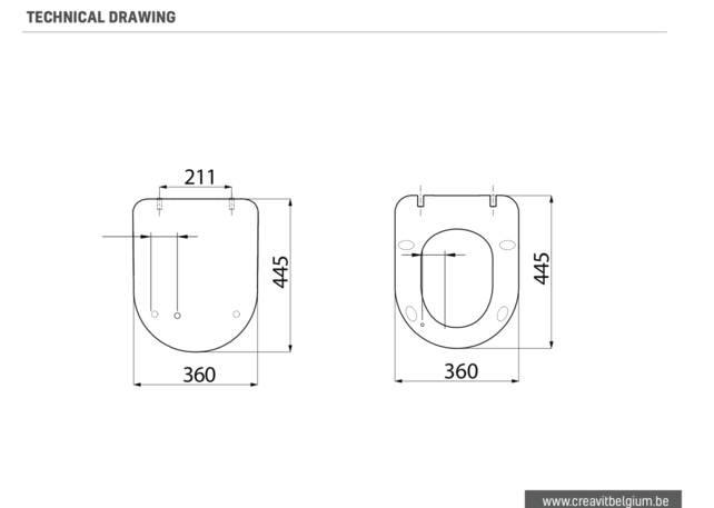 WC Bril Freedom Mat Grijs Softclose Flat 36x44cm