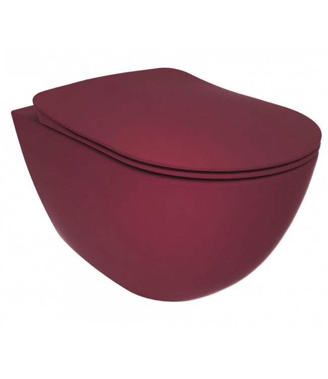 WC Bril Freedom Mat Berry Rood Softclose Flat 36x44cm