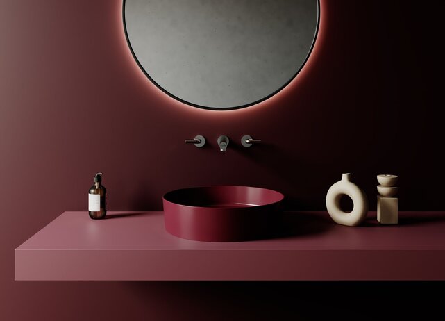 Ronde Waskom Loop Mat Rood 45x13cm Keramiek