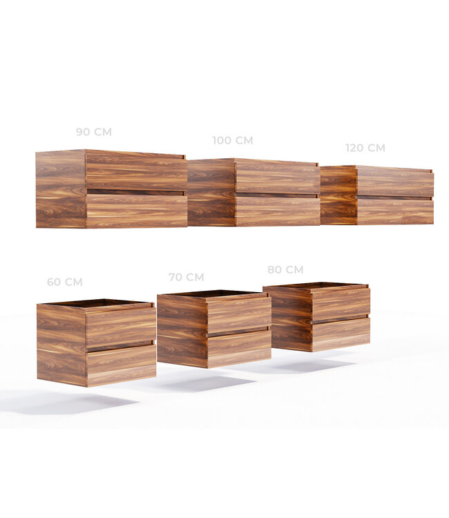 Gliss Design Wastafelonderkast Walnoot 120cm