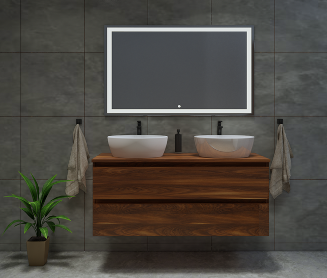 Gliss Design Wastafelonderkast Walnoot 90cm