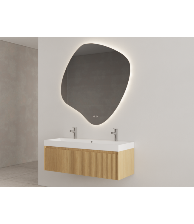 Gliss Design Wastafelonderkast Ribbelfront Pure 120cm 2 lades Timotheus