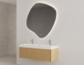 Gliss Design Wastafelonderkast Ribbelfront Pure 140cm 2 lades Timotheus Gliss Design Wastafelonderkast Ribbelfront Pure 140cm 2 lades Timotheus