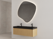 Gliss Design Wastafelonderkast Ribbelfront Pure 140cm 1 lade Timotheus Gliss Design Wastafelonderkast Ribbelfront Pure 140cm 1 lade Timotheus