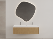 Gliss Design Wastafelonderkast Ribbelfront Pure 160cm 2 lades Timotheus Gliss Design Wastafelonderkast Ribbelfront Pure 160cm 2 lades Timotheus