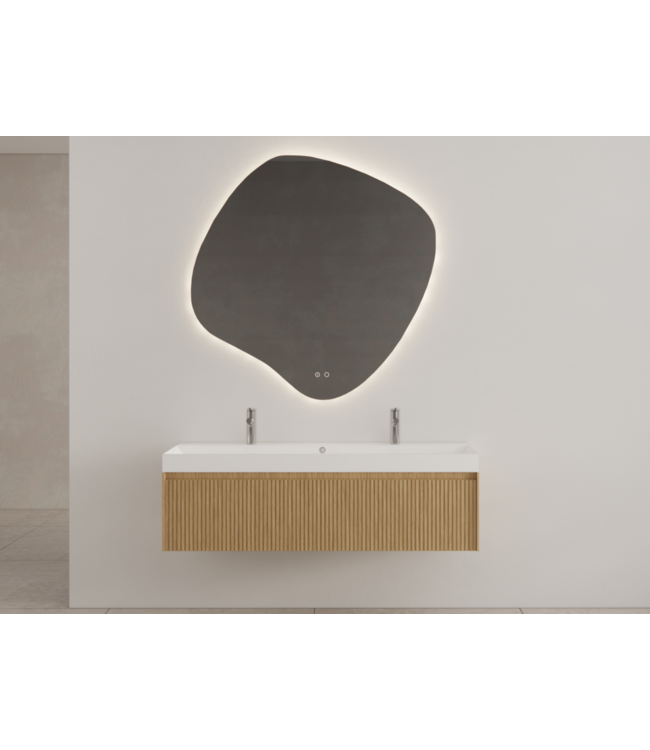 Gliss Design Wastafelonderkast Ribbelfront Pure 160cm 2 lades Timotheus