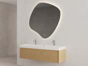 Gliss Design Wastafelonderkast Ribbelfront Pure 160cm 2 lades Timotheus Gliss Design Wastafelonderkast Ribbelfront Pure 160cm 2 lades Timotheus