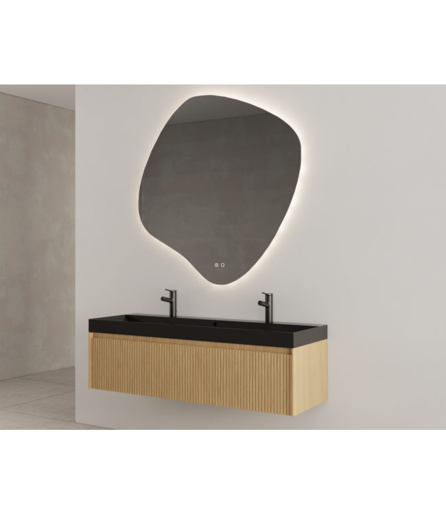 Gliss Design Wastafelonderkast Ribbelfront Pure 160cm 2 lades Timotheus