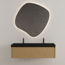 Gliss Design Wastafelonderkast Ribbelfront Pure 160cm 2 lades Timotheus