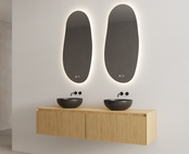 Gliss Design Wastafelonderkast Ribbelfront Pure 180cm 2 lades Timotheus Gliss Design Wastafelonderkast Ribbelfront Pure 180cm 2 lades Timotheus