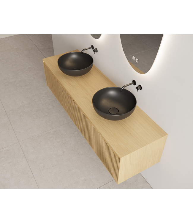 GLISS DESIGN Gliss Design Wastafelonderkast Ribbelfront Pure 200cm 2 lades Timotheus