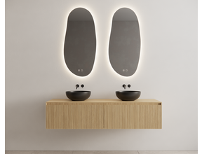 Gliss Design Wastafelonderkast Ribbelfront Pure 200cm 2 lades Timotheus