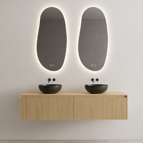 Gliss Design Wastafelonderkast Ribbelfront Pure 200cm 2 lades Timotheus