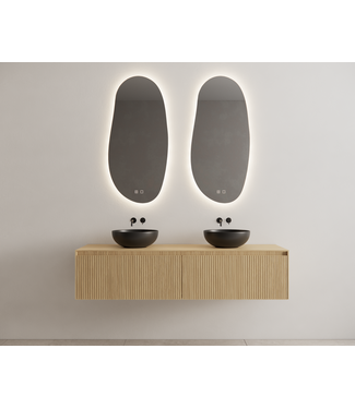 GLISS DESIGN Gliss Design Wastafelonderkast Ribbelfront Pure 200cm 2 lades Timotheus