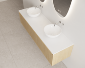 Gliss Design Wastafelonderkast Ribbelfront Pure 200cm 2 lades Timotheus Gliss Design Wastafelonderkast Ribbelfront Pure 200cm 2 lades Timotheus