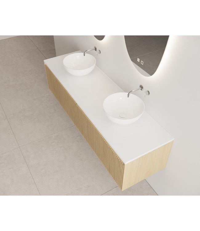 Gliss Design Wastafelonderkast Ribbelfront Pure 200cm 2 lades Timotheus