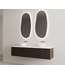 Gliss Design Wastafelonderkast Ribbelfront Charcoal 200cm 2 lades Timotheus