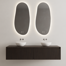 Gliss Design Wastafelonderkast Ribbelfront Charcoal 200cm 2 lades Timotheus